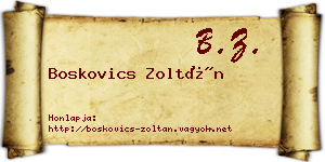 Boskovics Zoltán névjegykártya