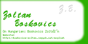 zoltan boskovics business card